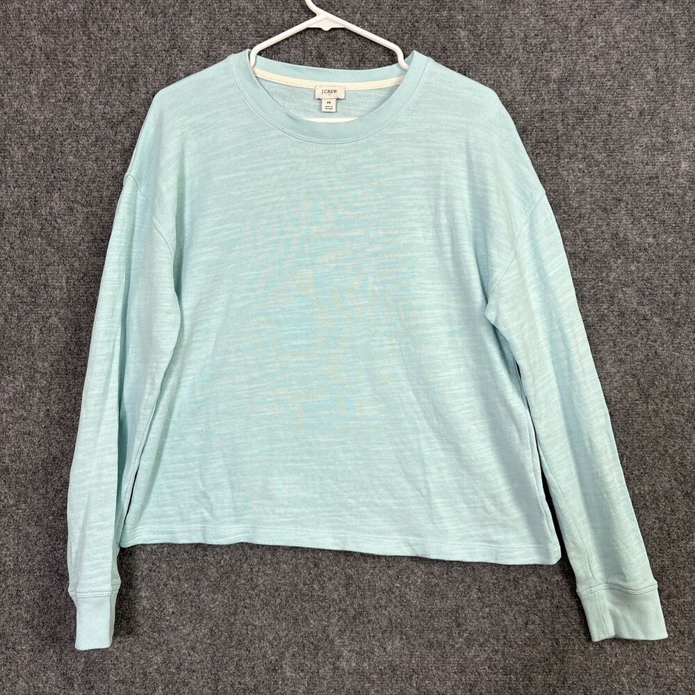 J.CREW sweatshirt Terry Top Womens Size M Mint Green Heather Casual Beach